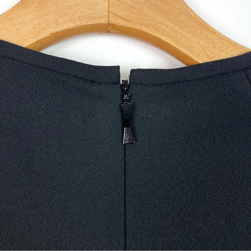 Kate Spade Lace Trim Satin Crepe Top Black and White Size 4
